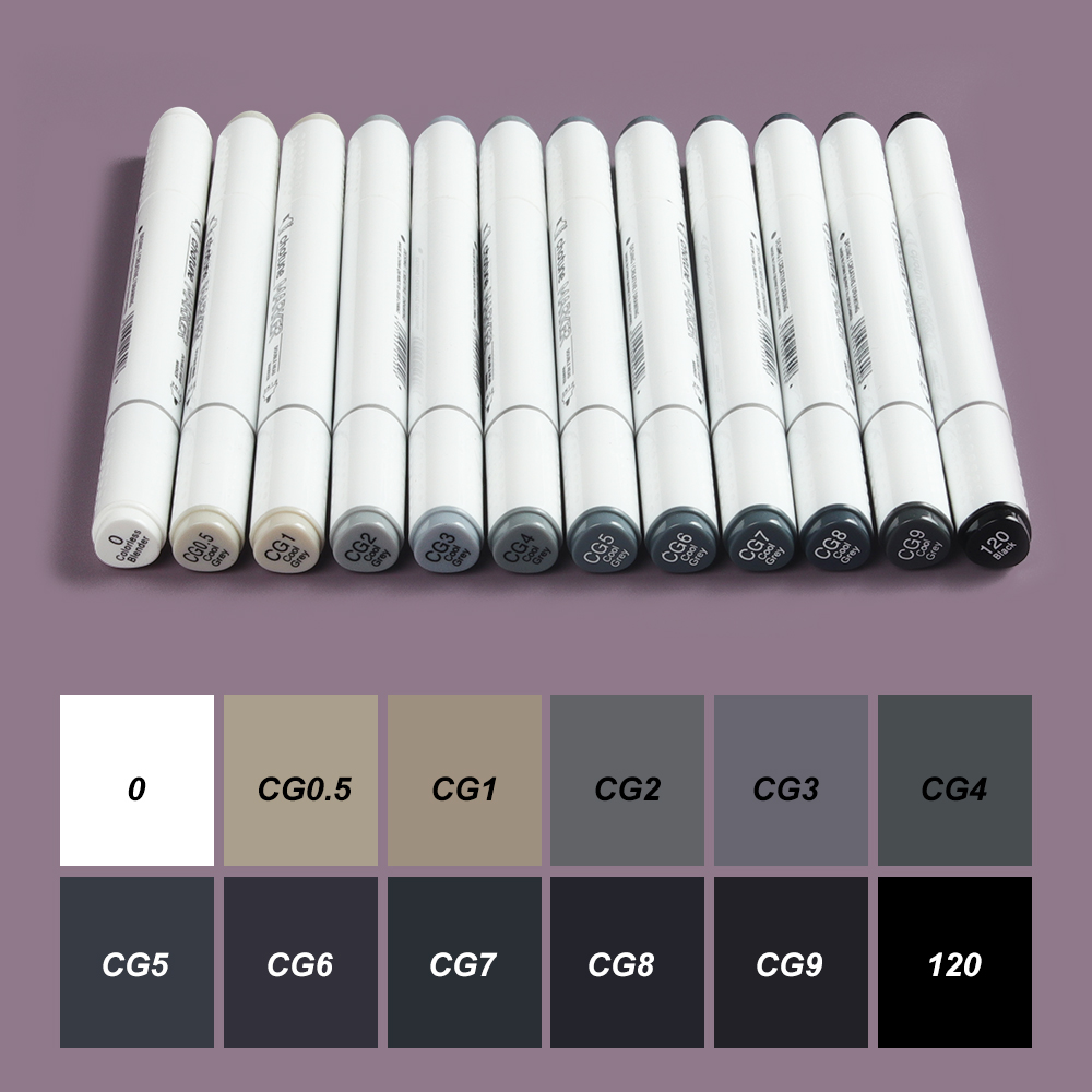Copic Marker Sketch - Thotune 12 cores quente cinza fresco