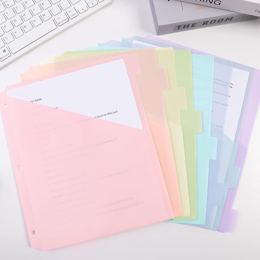 Tab Divider A4 - 8 divisórias A4 em tons pastel