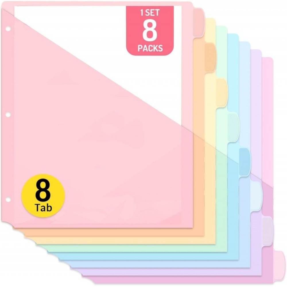 8 divisórias A4 em tons pastel - Tab Divider A4 avaliação e preço